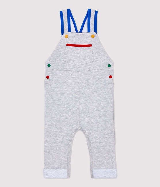 Babies' Fleece Dungarees BELUGA CHINE grey
