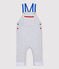 Babies' Fleece Dungarees BELUGA CHINE grey
