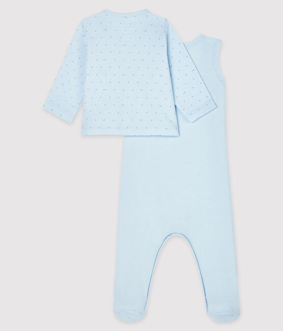 Babies' Ribbed Clothing - 2-Piece Set FRAICHEUR blue/ACIER blue