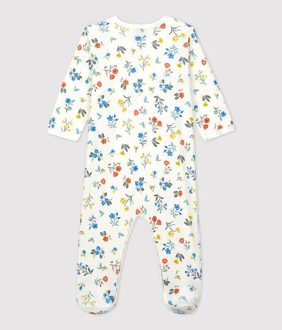Babies' Floral Print Cotton Sleepsuit MARSHMALLOW white/MULTICO white