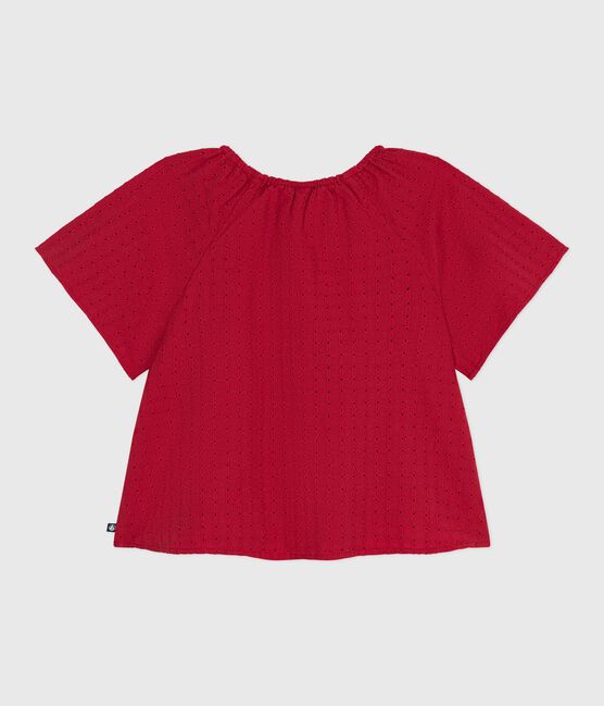 Children's short-sleeved cotton blouse with a floral pattern SPI