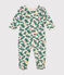 Babies' Christmas tree print pyjamas in brushed fleece AVALANCHE white/MULTICO