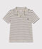 Boys' Short-Sleeved Cotton Polo Shirt AVALANCHE white/SMOKING blue