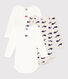 Babies' Long-Sleeved Cotton Whale Themed Bodysuits - 3-Pack