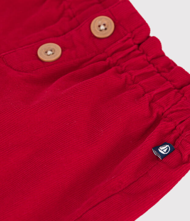 Babies' plain corduroy shorts red