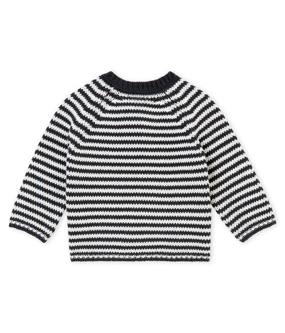 Baby boy's milleraies sweater CAPECOD grey/MARSHMALLOW white
