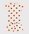 Girls' Heart Patterned Cotton Short Pyjamas AVALANCHE white/MULTICO