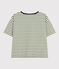 Women's Boxy Stripy Cotton T-Shirt CROCO green/AVALANCHE