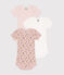 Babies' short-sleeved floral cotton bodysuits - 3-pack variante 1