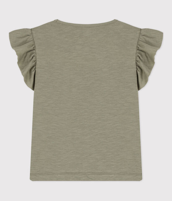 Girls' Short-Sleeved Cotton T-Shirt MARECAGE green