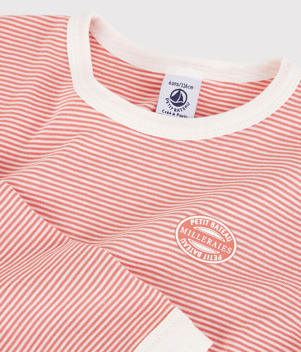 Unisex Pinstriped Organic Cotton Pyjamas pink/white