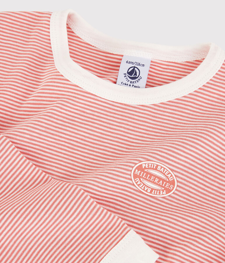 Unisex Pinstriped Organic Cotton Pyjamas pink/white