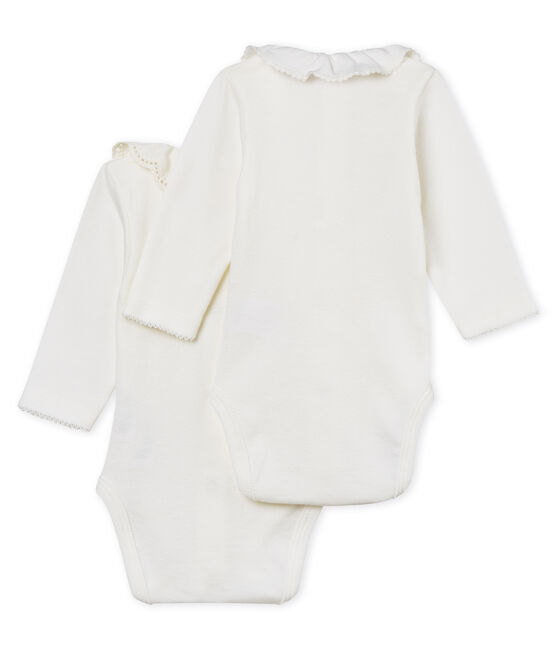 Baby girls' long-sleeved bodysuit with collar - 2-piece set variante 1