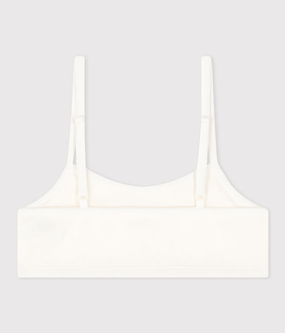 Women's Cotton and Elastane Bralette MARSHMALLOW white
