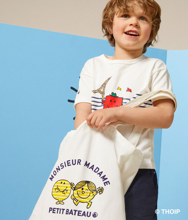 Mr. Men and Little Miss cotton tote bag white