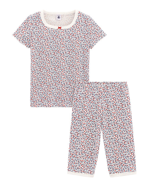 Girls' short Pyjamas MARSHMALLOW white/MULTICO white