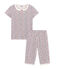 Girls' short Pyjamas MARSHMALLOW white/MULTICO white