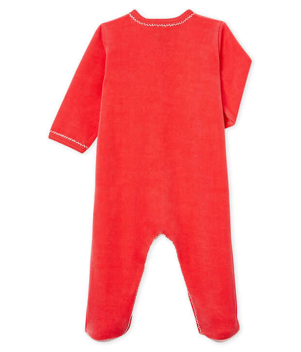 Baby Girls' Velour Sleepsuit red