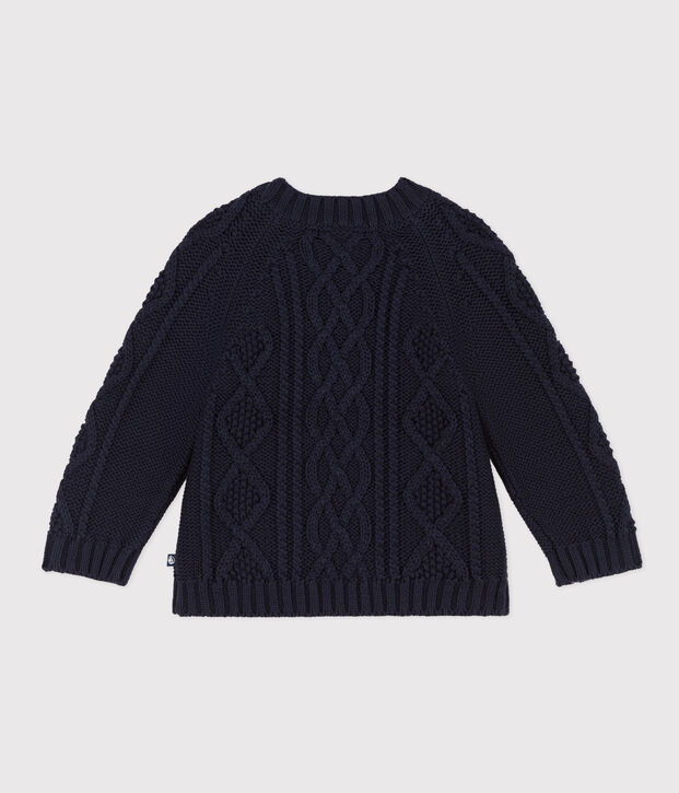 Babies' Cable Knit Cotton Pullover SMOKING