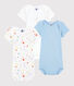 Babies' Colourful Starry Short-Sleeved Organic Cotton Bodysuits - 3-Pack