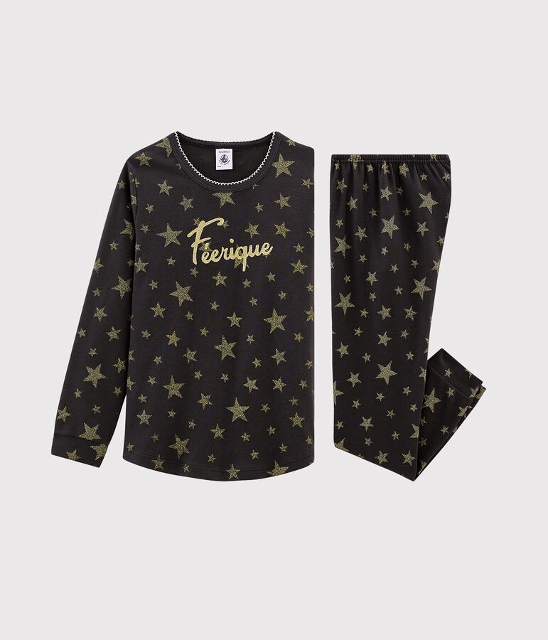 Girls' Ribbed Pyjamas CAPECOD grey/OR yellow