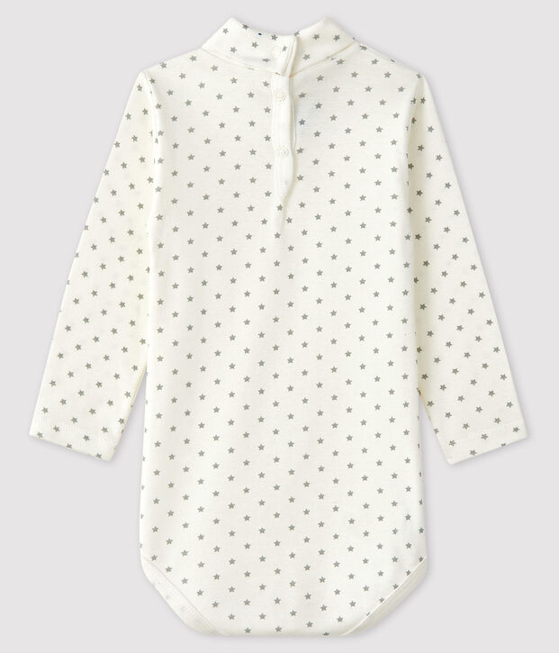 Baby boy's long-sleeved bodysuit white/grey
