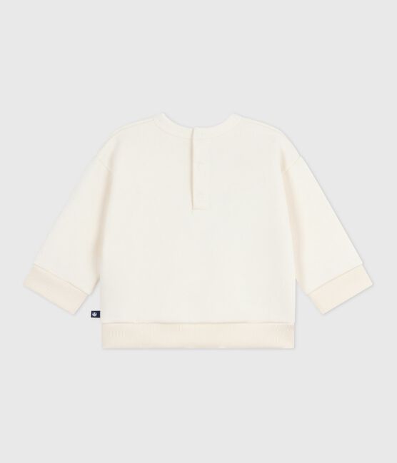Babies' heart patterned cotton sweatshirt MILK Ecru