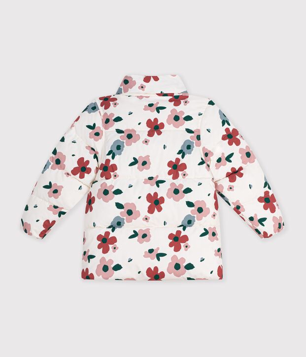 Children's floral pattern puffer jacket Ecru/multicolor