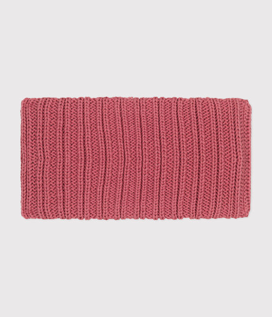 Babies' fleece-lined knitted snood ROSEWOOD pink