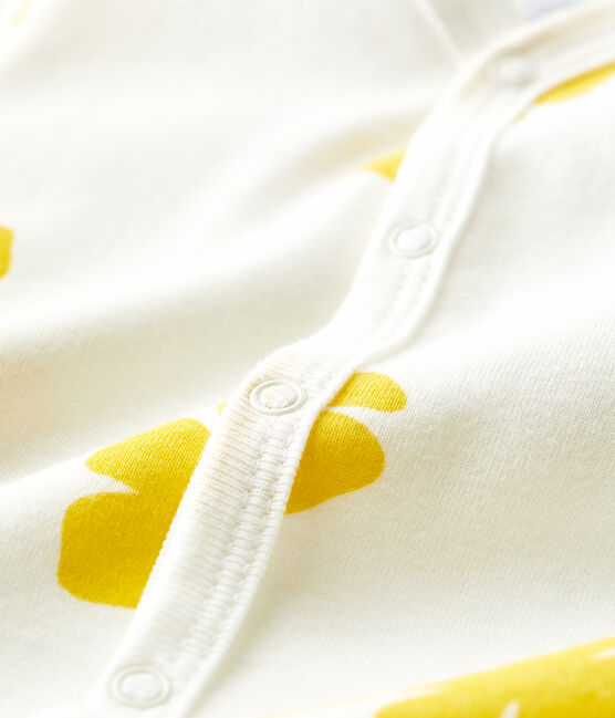 Babies' Botanic Print Cotton Playsuit MARSHMALLOW white/ORGE