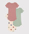 Babies' Tri-Heart Patterned Short-Sleeved Cotton Bodysuits - 3-Pack variante 1