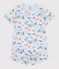 Children's short glow-in-the-dark printed cotton pyjamas blue/multicolor