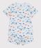 Children's short glow-in-the-dark printed cotton pyjamas blue/multicolor