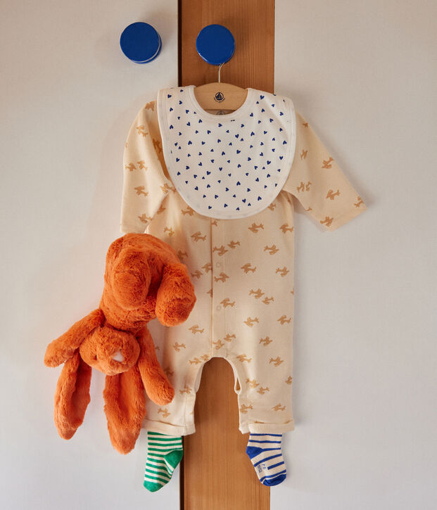 Babies' Light Fleece Jumpsuit Ecru/beige