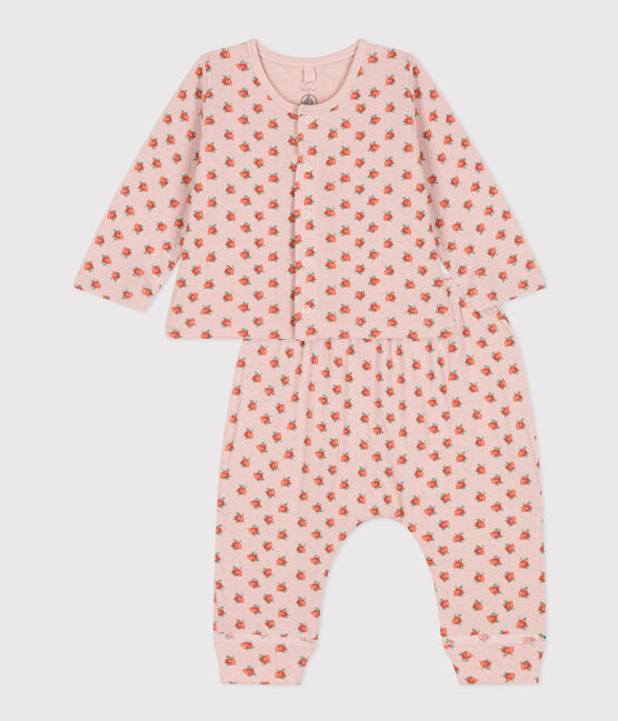 Babies' Floral Tube Knit Set SALINE pink/MULTICO white