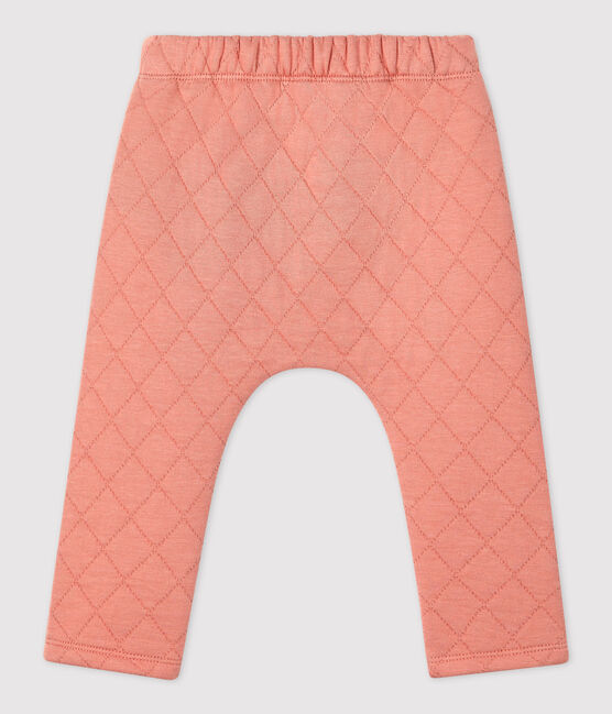Babies' Quilted Tube Knit Trousers PAPAYE pink