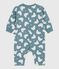 Babies' white bear-print cotton long jumpsuit GOBELIN grey/MULTICO