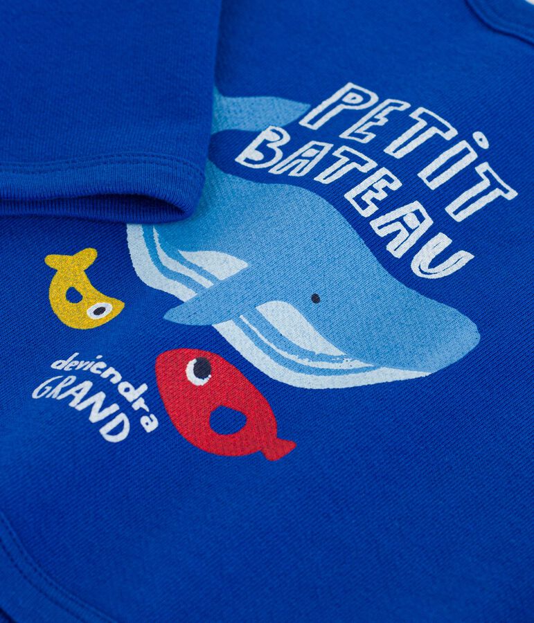 Babies' whale pattern cotton sweatshirt blue