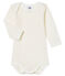 Baby Girls' Long-Sleeved Bodysuit MARSHMALLOW white/CHARME pink