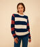 Women's Striped Cotton Pullover AVALANCHE white/MULTICO