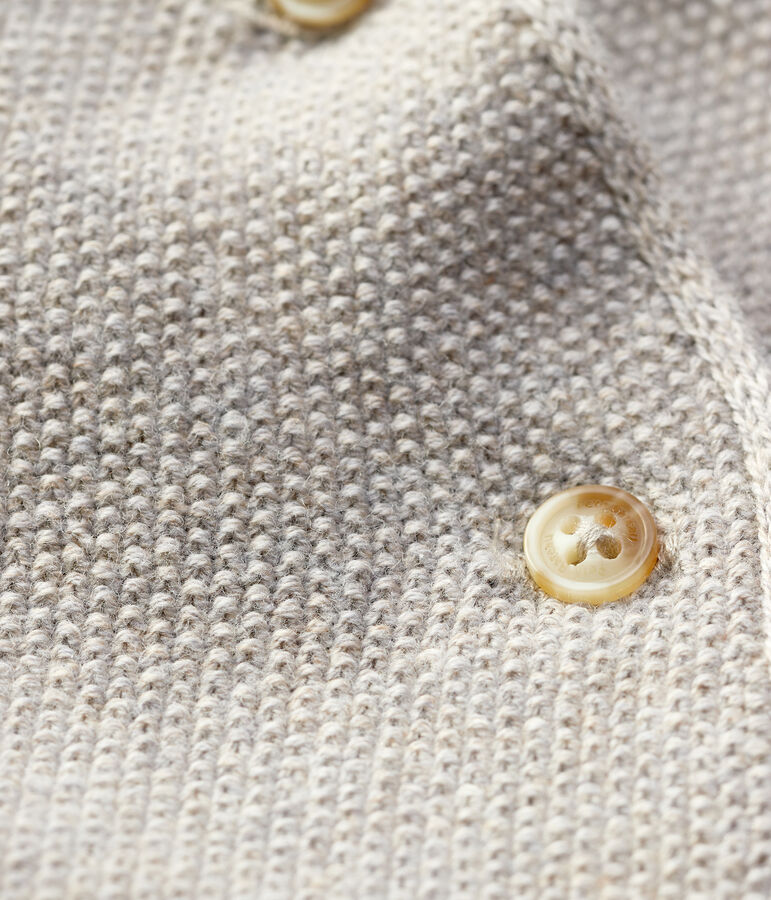 Babies' Wool/Cotton Knit Cardigan FALAISE CHINE