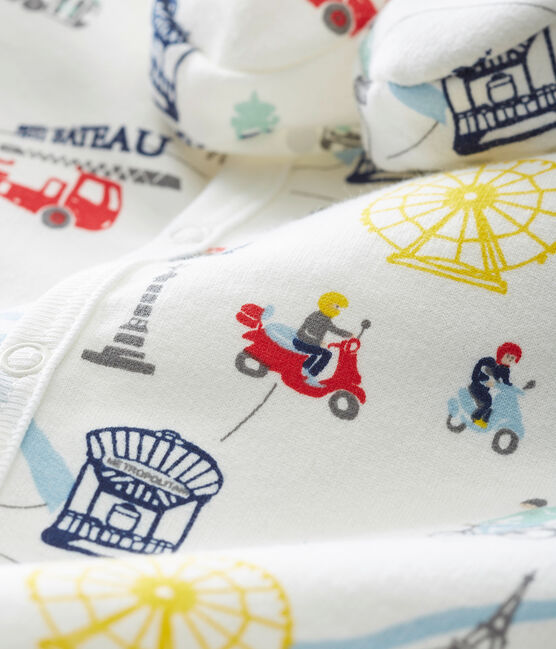 Baby boy's pyjama and booties set MARSHMALLOW white/MULTICO white