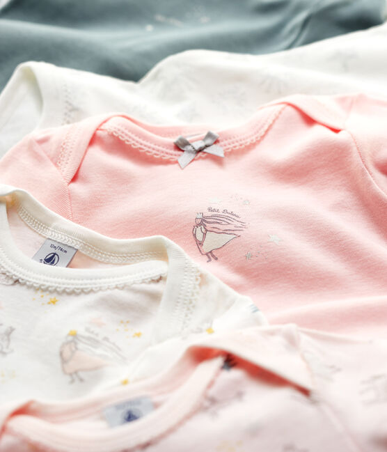 Baby Girls' Princess Patterned Long-Sleeved Cotton Bodysuit - 5-Pack variante 1