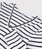 Women's Iconic V-Neck Striped Cotton T-Shirt MARSHMALLOW white/SMOKING blue
