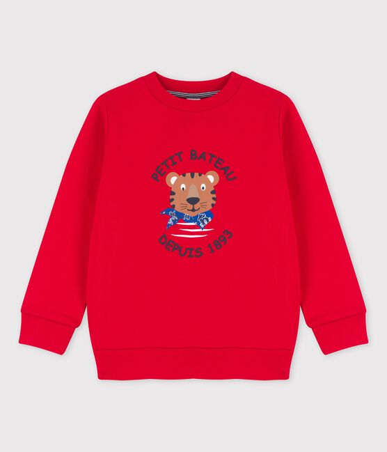 Children's Brushed Fleece Sweatshirt TERKUIT red