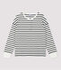 Women's Breton Stripe Cotton T-Shirt with Henley Neck