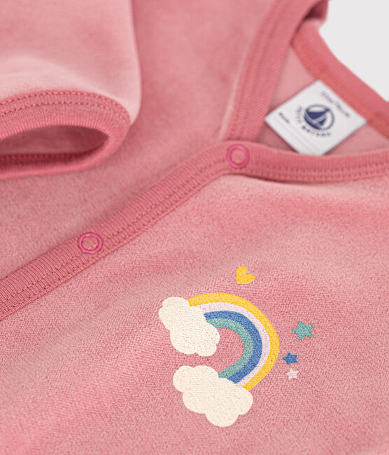 Babies' velour pyjamas ROSEWOOD pink