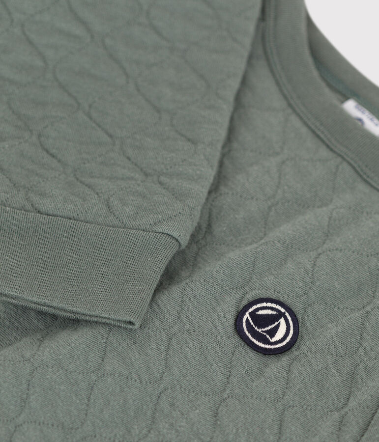Boys' quilted tube knit sweatshirt THUYA green
