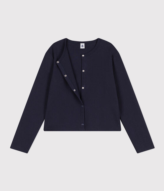 Women's Cotton Poppered Cardigan SMOKING blue