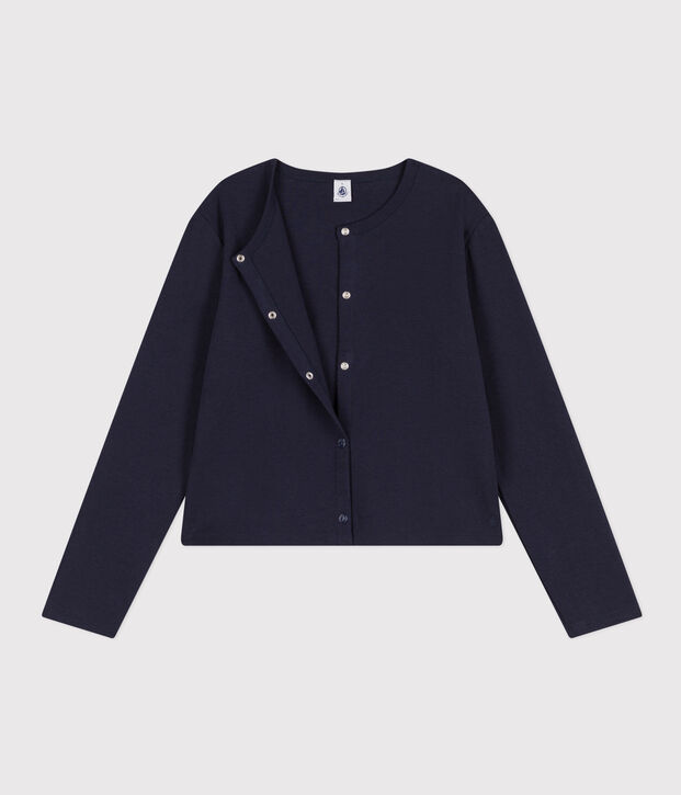 Women's Cotton Poppered Cardigan SMOKING